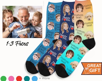 Gift for Dad, Fathers Day Socks, Custom Face Socks, Personalized Socks, fathers day gifts, Gifts for him, dads birthday, gift for grandpa