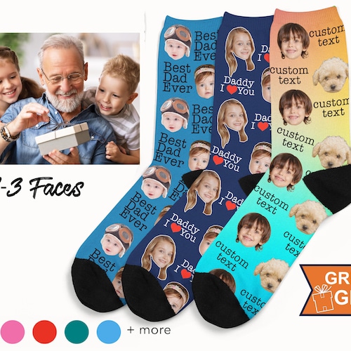 Cadeau pour papa, chaussettes fête des pères, chaussettes personnalisées, chaussettes personnalisées, cadeaux fête des pères, cadeaux pour lui, anniversaire de papa, cadeau pour grand-père