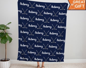 Personalized Hockey Blanket, Sports gift, hockey blanket gift, gift for hockey player, team gift, hockey team gift, custom hockey blanket