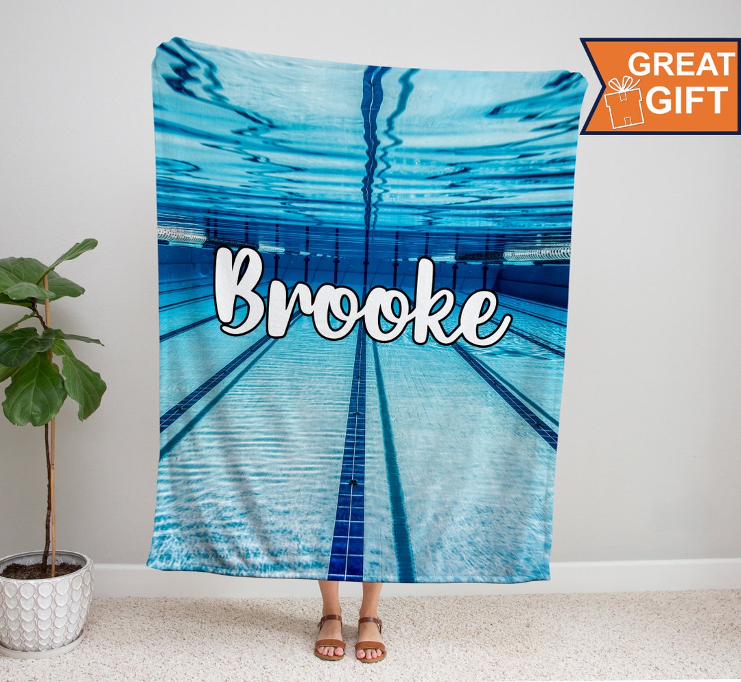 Personalized Swimming Blanket, Swimming Pool Throw Blankets, Swim Gift ...