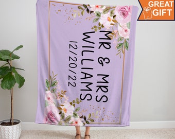 Personalized Blanket for Couple, Wedding gift, Newlywed gift, Engagement gift, Valentines day gift, Anniversary gift, mr and mrs gift