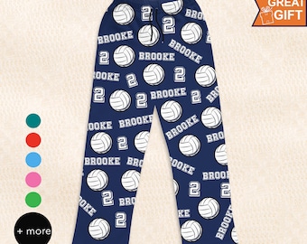 Personalized Volleyball Pajama, Volleyball Pajama gift, gift for volleyball player, volleyball gift, volleyball team gift