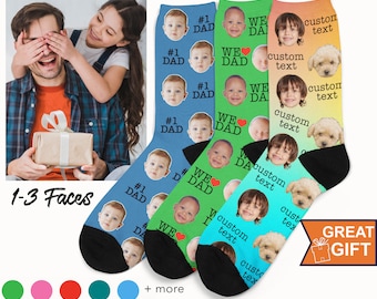 Gift for Dad, Fathers Day Socks, Custom Face Socks, Personalized Socks, fathers day gifts, Gifts for him, dads birthday, gift for grandpa