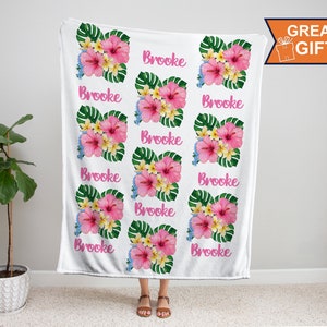 Personalized Floral Blanket, Baby Girl Blanket, Baby Blanket, Custom Baby Blanket, Monogram Blanket, Baby shower gift, Minky baby blanket