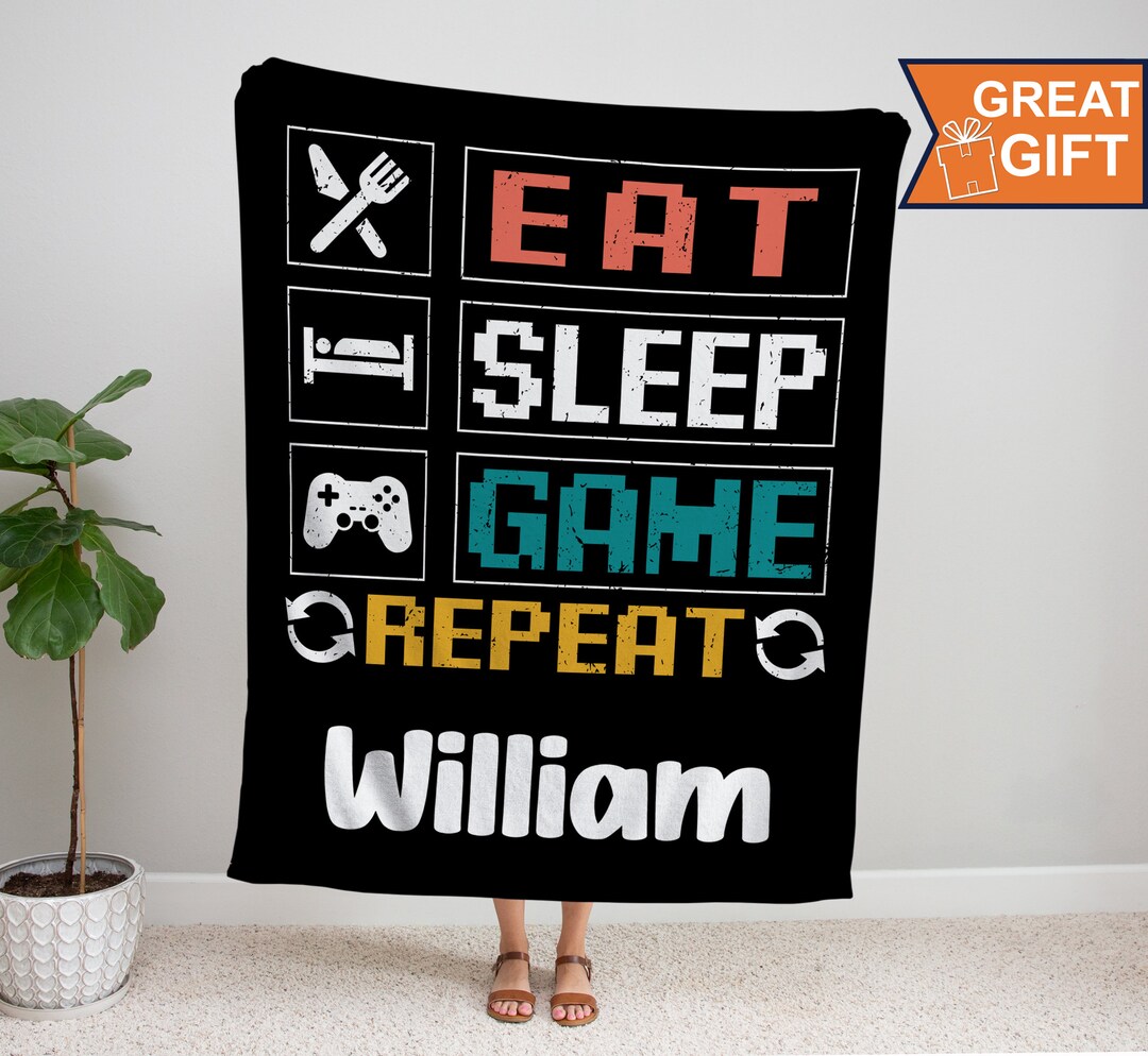 Video Game Blanket, Personalized Gaming Blanket, Custom Gamer Gift