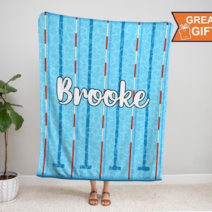 Personalized Swimming Blanket, Swimming Pool Throw Blankets, Swim Gift for Swimmer, Mom, Dad, Son, Daughter, Kid, Swim Team Gift, Swim club