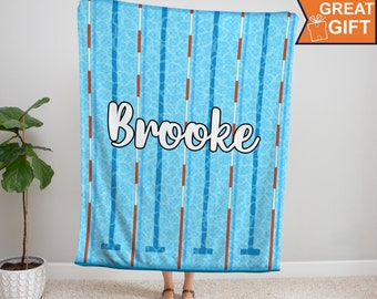 Personalized Swimming Blanket, Swimming Pool Throw Blankets, Swim Gift for Swimmer, Mom, Dad, Son, Daughter, Kid, Swim Team Gift, Swim club