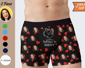 Calzoncillos bóxer personalizados con caras, regalo de San Valentín para esposo/novio, regalo para él, aniversario/Navidad, regalo del Día del Padre