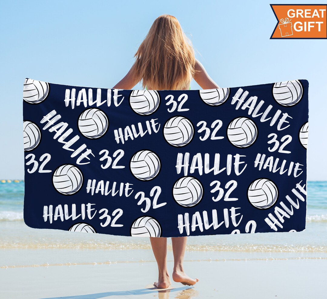 Custom Volleyball Towels With Name Volleyball Team Gifts Etsy
