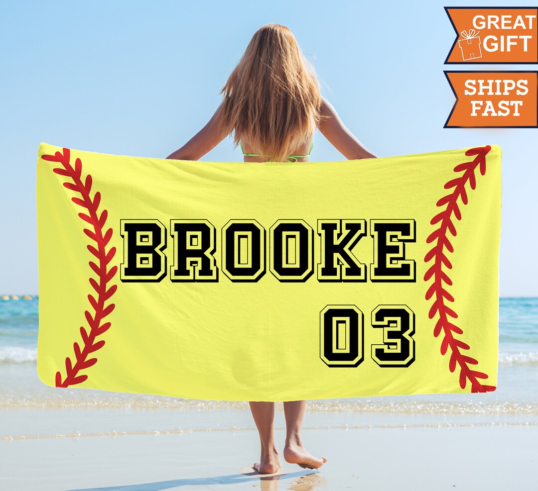 Custom Softball Towels With Name, Softball Team Gifts, Sports Gifts
