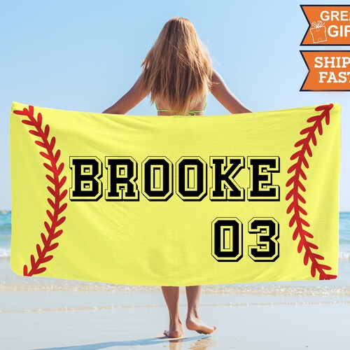 Custom Softball Towels With Name Softball Team Gifts Sports Etsy