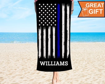 Personalized Police towel, Blue Thin Line towel, Gift For Police, Policeman Gift, Sheriff Gift, Police Wife Gift, Cop Gift, Law enforcement