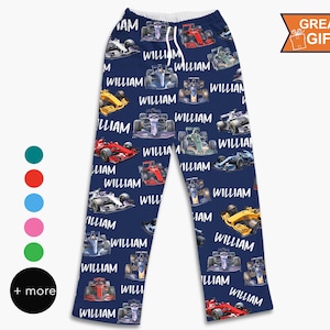 Race Car Pajama Pants, Race Car Birthday Gift, Car Racer Gift, Sports Race Car Pajamas, Racing Gifts, Formula Cars, Race Track