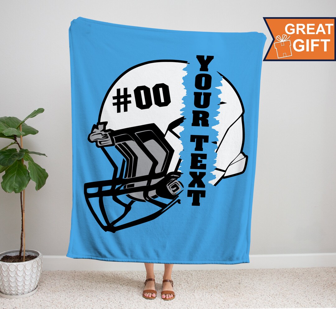 Personalized Football Blanket With Name Football Gift Gift Etsy
