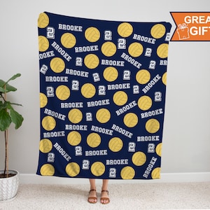 Personalized Water polo Blanket with name, Sports gift, water polo gift, gift for water polo player, water polo team gift, coach gifts
