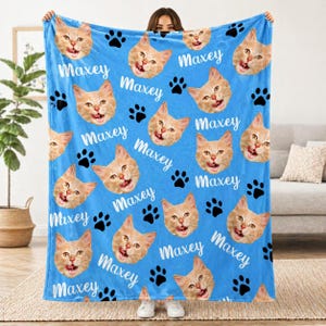 custom cat blanket , personalized cat gift , cat photo blanket, pet face blanket, custom pet blanket, cat lover gift, cat mom gift , pet memorial gift , custom cat throw , cat fleece blanket , pet picture blanket , custom pet gift , cat blanket with name