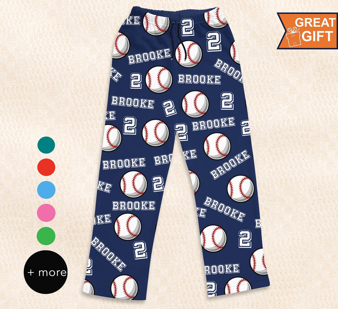 Personalized Baseball Pajama, Sports Gift, Baseball Pajama Gift, Gift