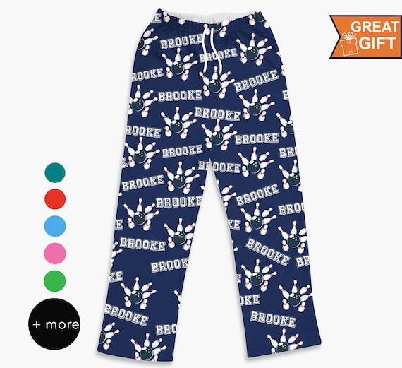 Personalized Bowling pajama with your name, Bowling gift, gift for bowler, bowling league club team gift, bowling birthday