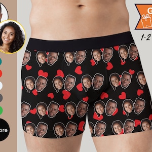 Custom Boxer briefs with Faces, Valentines Day Gift for Husband/boyfriend, Gift for him Anniversary/Christmas, Fathers Day gift