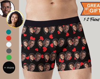 Custom Boxer briefs with Faces, Valentines Day Gift for Husband/boyfriend, Gift for him Anniversary/Christmas, Fathers Day gift