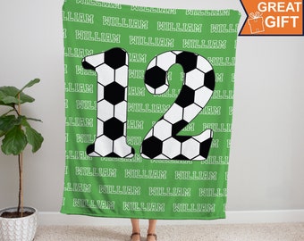 Personalized Soccer Blanket with your name, Sports gift, soccer gift boys girls, gift for soccer player, soccer team gift, custom blanket
