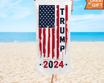Trump Flag 2024 beach towel, Make America Great Again, Trump Rally, Vote for trump, Republican gift, MAGA, Election 2024, Patriotic