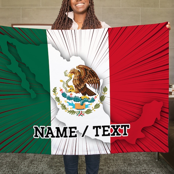 Personalized Mexico Flag Blanket, Mexico Flag Blanket, Mexico gift for him her, gift for Mexican
