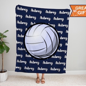 Personalized Volleyball Blanket, Volleyball blanket gift, gift for volleyball player, volleyball gift, volleyball team gift