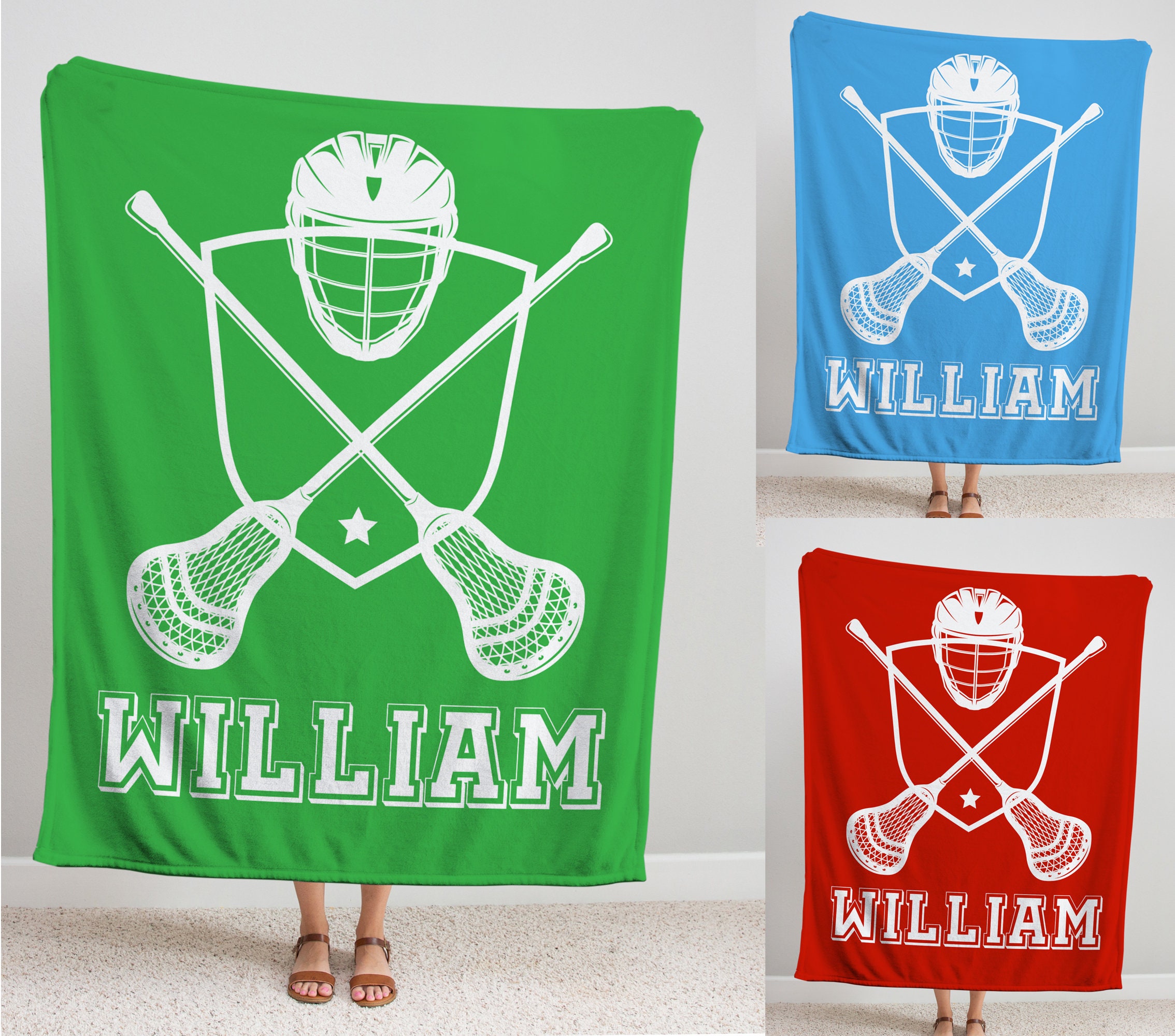 Personalized Lacrosse Blanket with your name, Sports gift, Lacrosse gifts boys girls, gift for Lacrosse player, Lacrosse team gifts, Lax