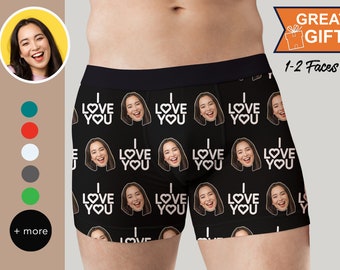 Gift for Husband/boyfriend, Gift for him Anniversary, Valentines day gift, christmas gift, Fathers Day gift, Custom Boxer briefs with Faces