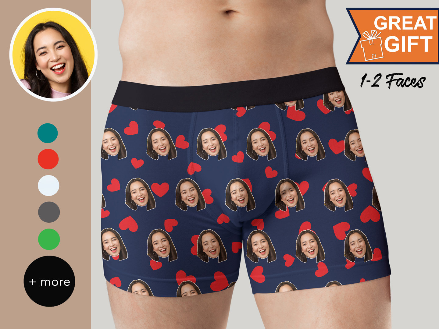 Face on boxer boyfriend custom boxers personalised etsy