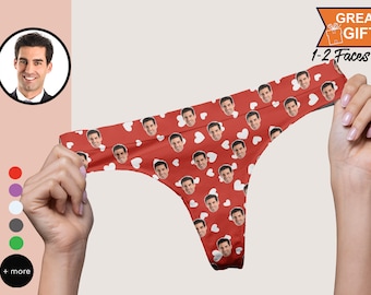 Custom Personalized Thong Panties Custom Printed Sexy Fun Funny Customized Panties Lingerie photo gift thong underwear