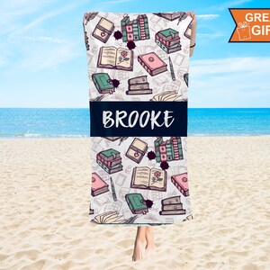 Book Reader Name Beach Towel, birthday Gift, Reader gifts, librarian gift, teacher gift, Bookworm, book lover, literary, bookish,