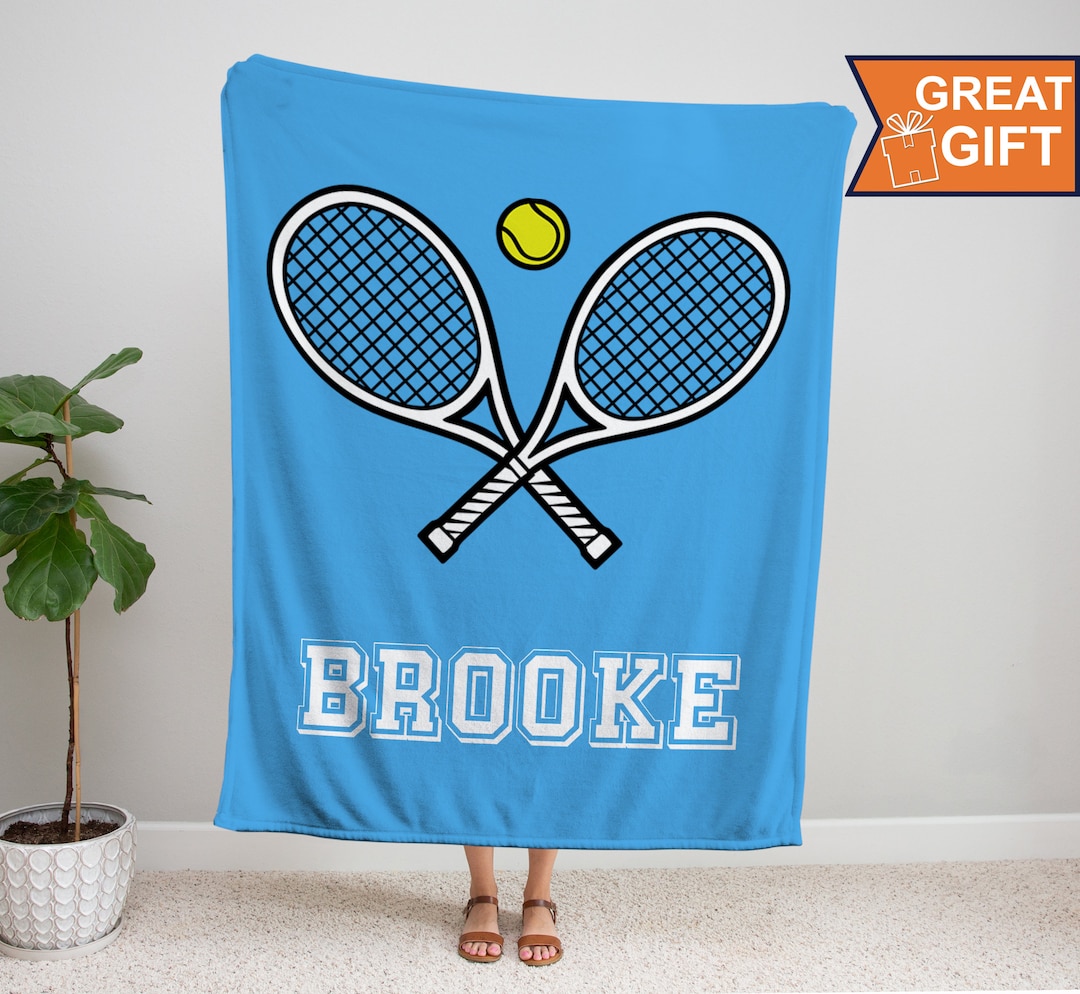 Personalized Tennis Blanket, Tennis Gifts for Him Her Men Woman Kids Dad Mom, Tennis Player Gift