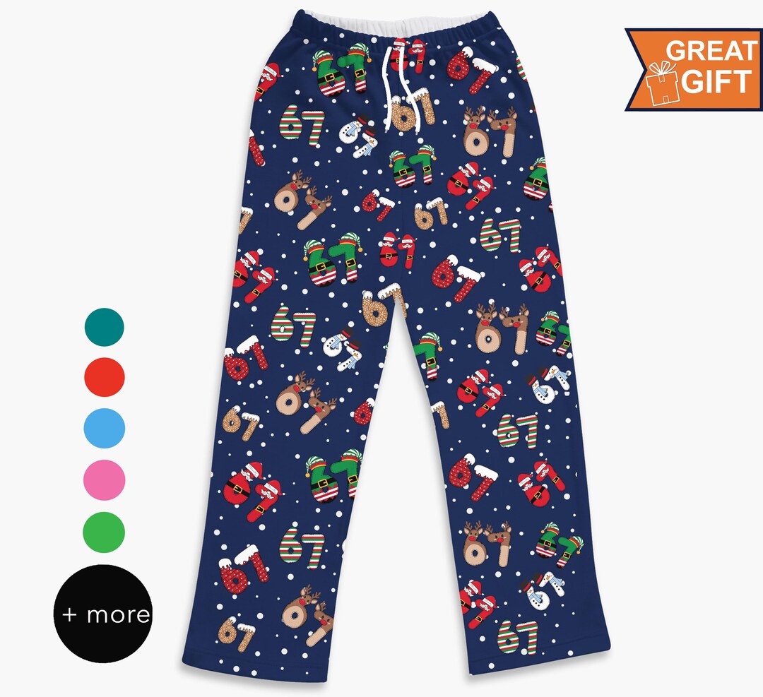 Funny Six Seven Meme Christmas Pajamas, Trending 67 Pajamas, Santa Says ...