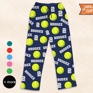 Personalized Tennis Pajama, tennis gifts for him her men woman dad mom, tennis player gift, tennis team gifts, coach gift, tennis club