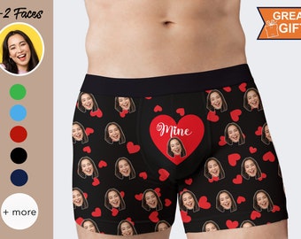 Custom Boxer briefs with Faces, Valentines Day Gift for Husband/boyfriend, Gift for him Anniversary/Christmas, Fathers Day gift