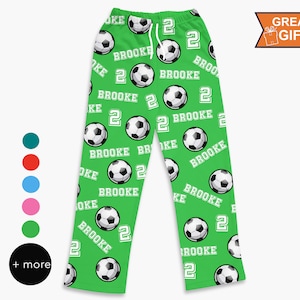 Pijama de fútbol personalizada con tu nombre, regalo deportivo, regalo de fútbol, regalo para jugador de fútbol, regalo para equipo de fútbol, pijama personalizada