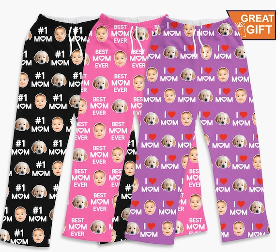 Custom face pajamas, Personalized Photo Gifts for mom, mom gifts, mother day gifts, gift for grandma, photo gift for mom, new mom gift
