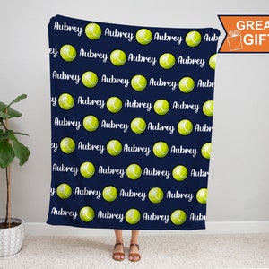 Personalized Tennis Blanket, tennis gifts for him her men woman kids, tennis player gift, tennis team gifts, coach gift, tennis club