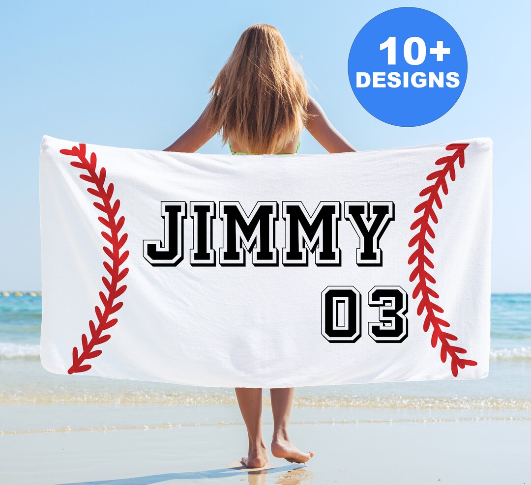 Custom Baseball Beach Towel, Baseball Team Gifts,personalized Beach