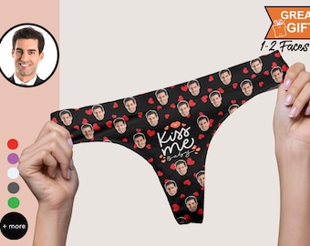 Custom Personalized Thong Panties Custom Printed Sexy Fun Funny Customized Panties Lingerie photo gift thong underwear