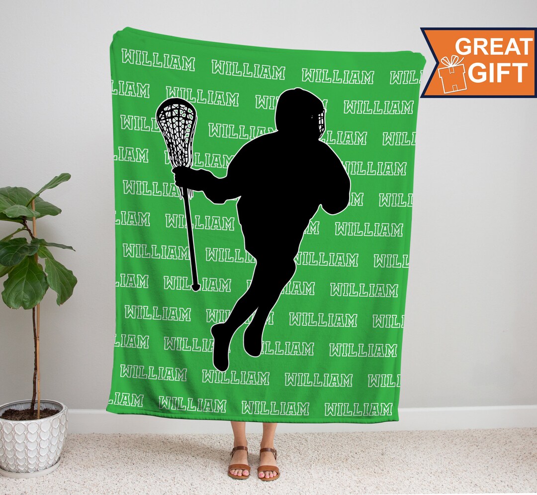 Personalized Lacrosse Blanket With Name, Lacrosse Team Gifts, Player