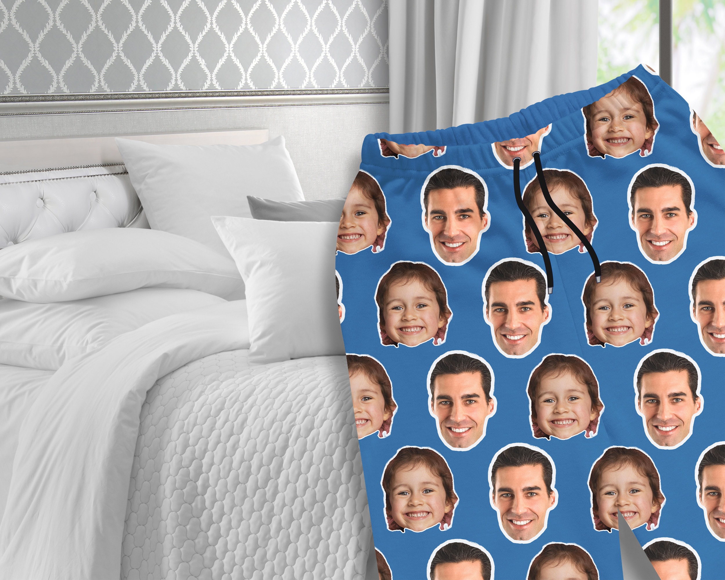 Personalized Pajama Pants with Your Face, Couples Pajamas, Custom Pants, Family Pajamas, Mens Pajamas, Women's Pajamas, Custom Gifts.