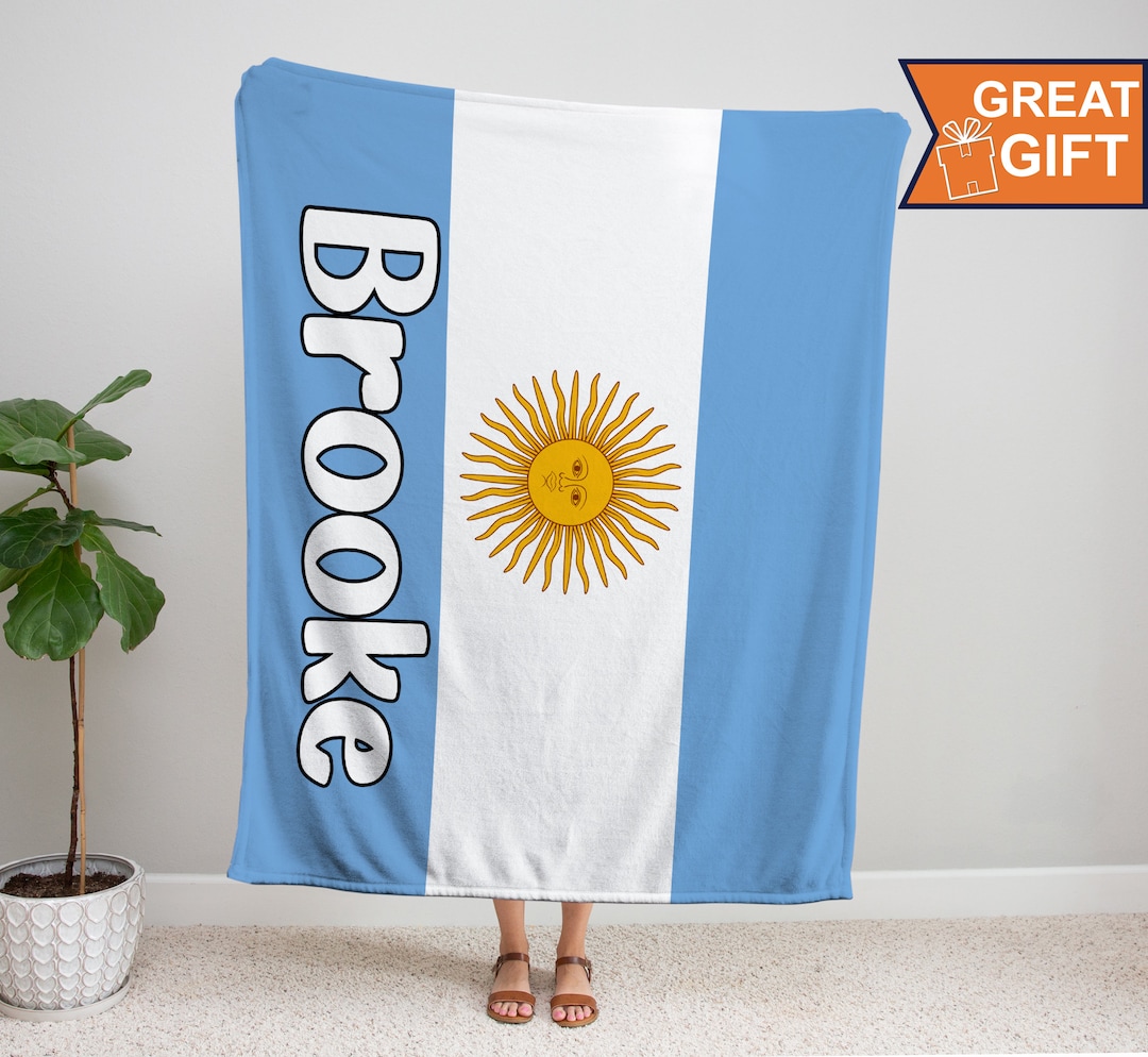 Personalized Argentina Flag Blanket, Argentina Flag Blanket, Argentina