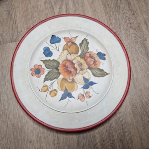 Norwegische traditionelle handbemalte Wandplatte aus Holz