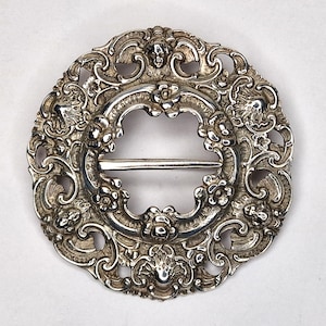 Norwegian romantic nationalism. Rare antique Br.S Norway silver 830 sølje brooch pin Scandinavian