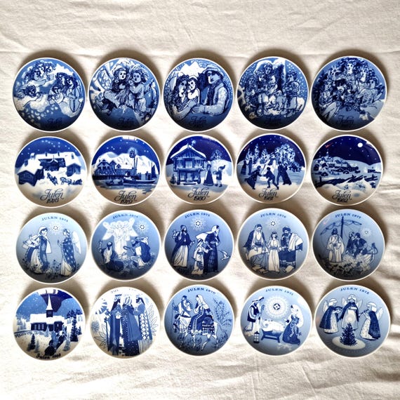 Complete Porsgrund Norway Christmas Plate Collection 1968–1987