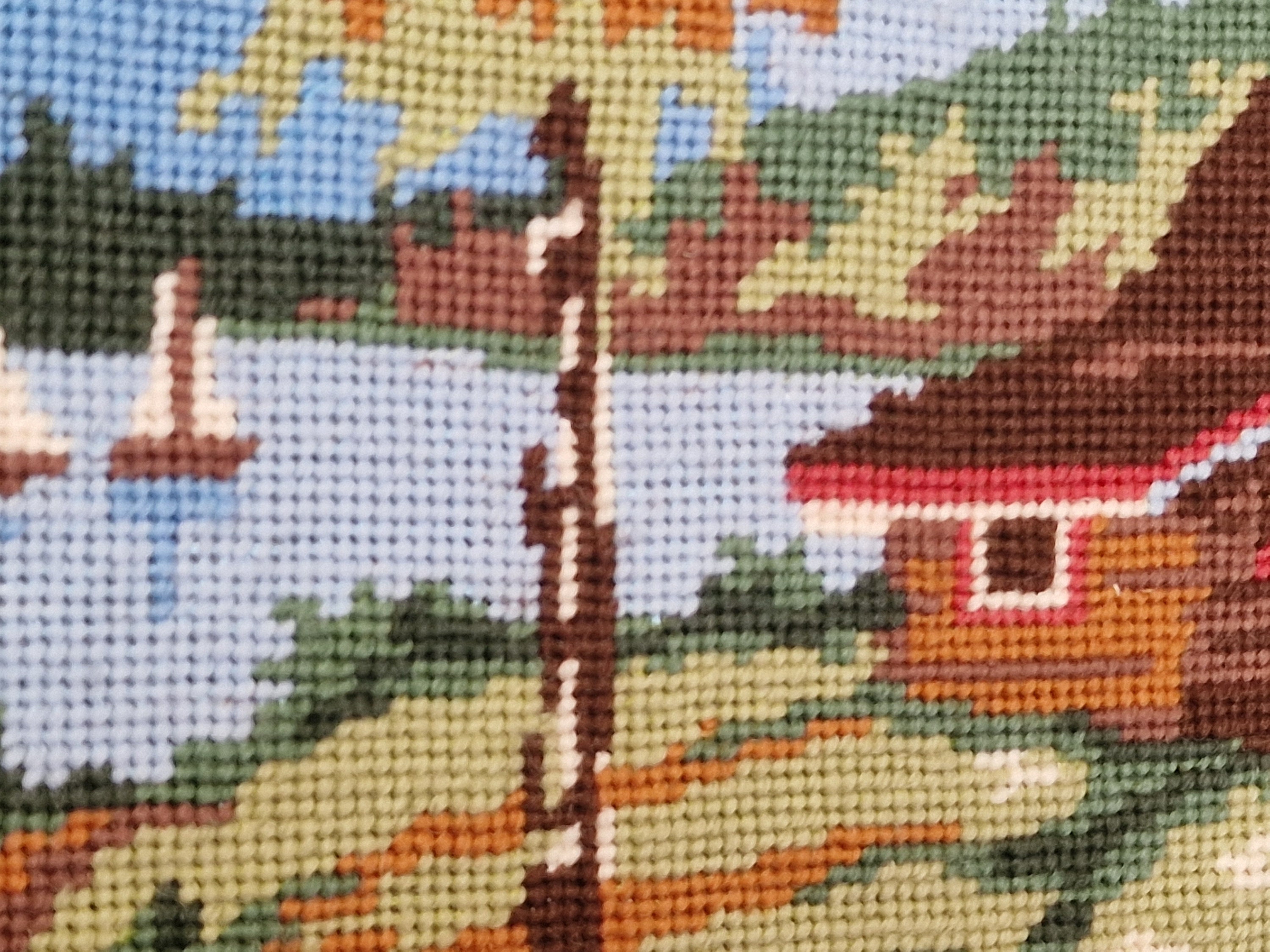 TAPISSERIE BRODEE,E-95x73cm--Décoration murale arbre de vie, tapisserie