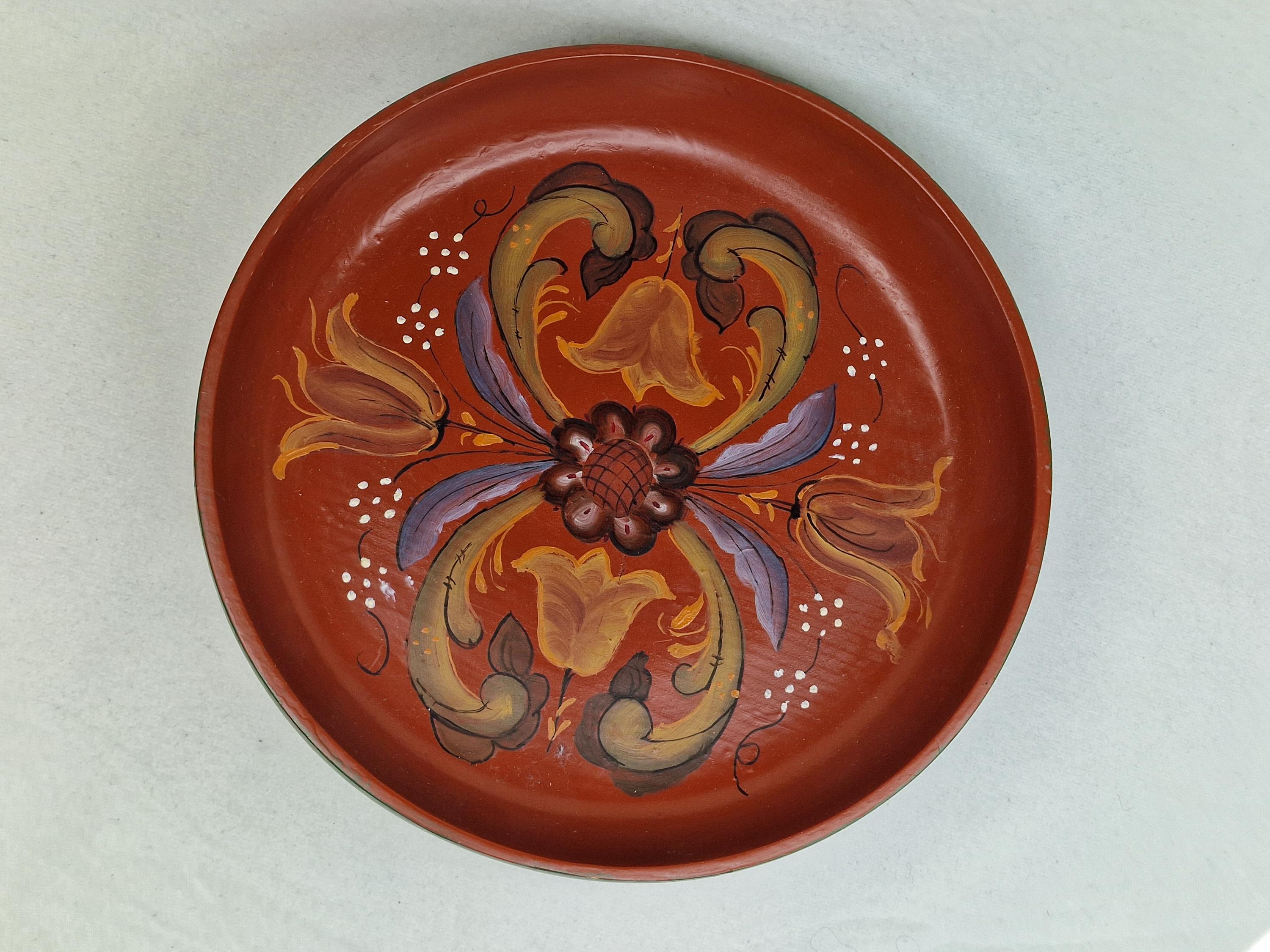 ノルウェー 木製 手描き ボウル ローズマリング 北欧ヴィンテージ